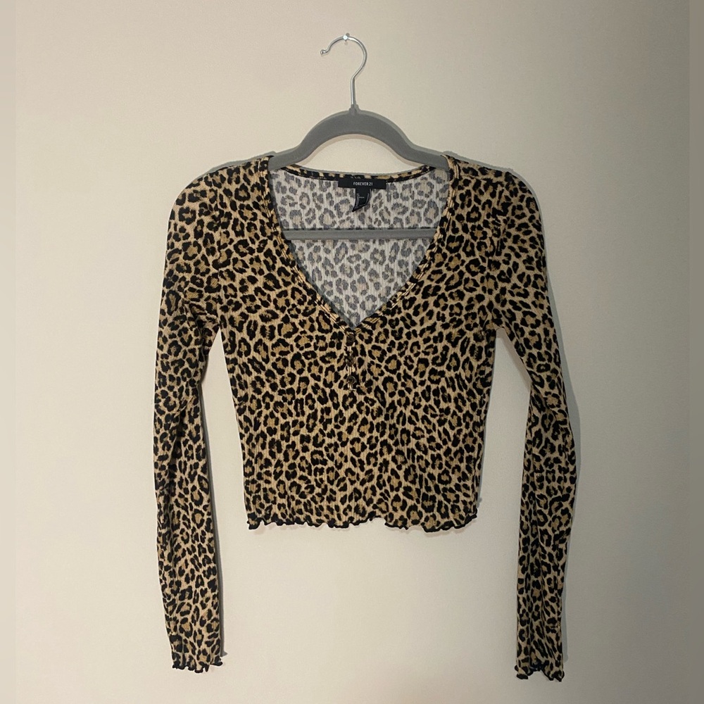 Cheetah print long sleeve shirt from Forever21